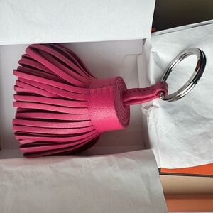 Hermes lambskin Carmen Tassel Key holder/bag chain.  With original box packaging